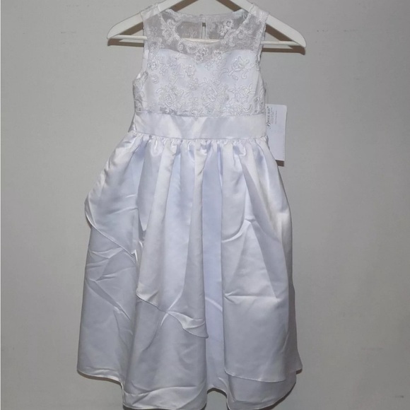 Bonnie Jean Sleeveless Flare first Communion Dress Size 7 - Picture 1 of 8